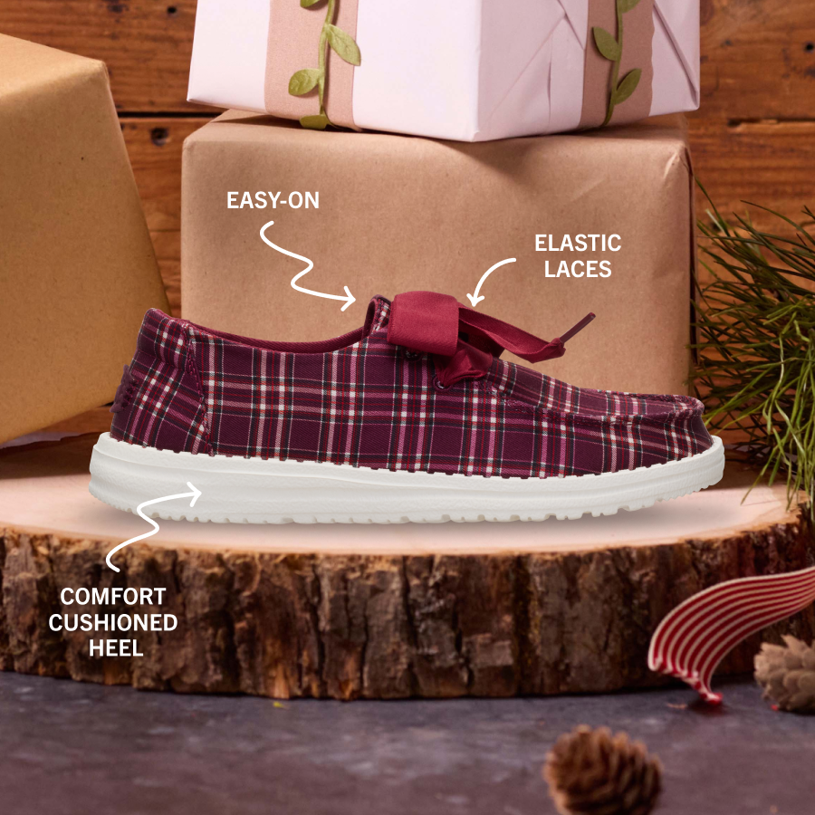 Alternative view of Wendy Holiday Bow - Red Plaid/Burgundy